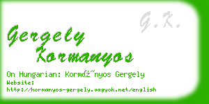 gergely kormanyos business card